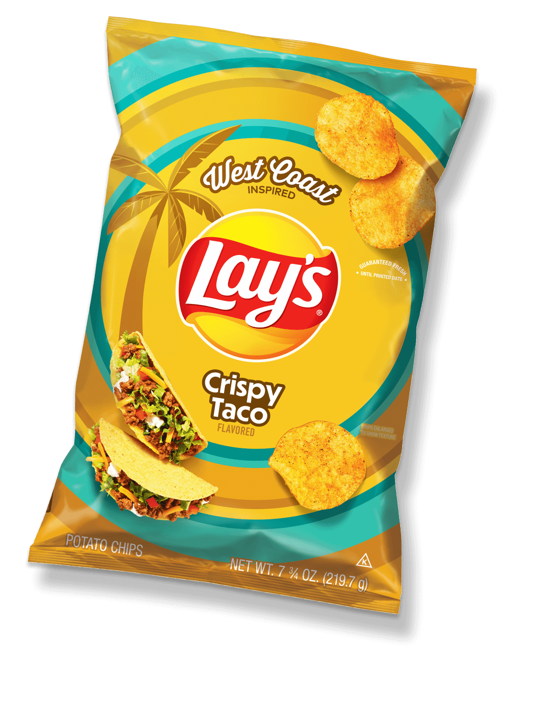 Lay's Crispy Taco flavored chips bag picture.